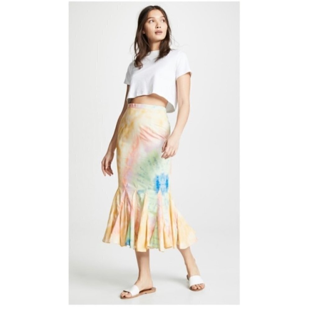 Rhode Resort Sienna tie dye midi skirt